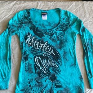 Harley Davidson women long sleeve shirt large,